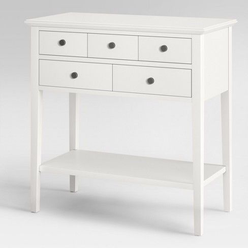 5 Drawer Console Table Sour Cream – Threshold™ | Console Table, White Regarding White Triangular Console Tables (View 17 of 20)