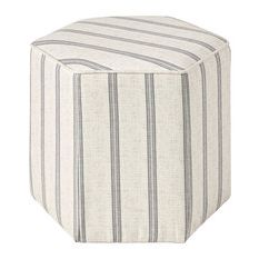 50 Most Popular Striped Ottomans And Footstools For 2021 | Houzz For Gray Stripes Cylinder Pouf Ottomans (View 8 of 20)