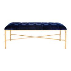 50 Most Popular Velvet Bench For 2018 | Houzz With Navy Velvet Fabric Benches (View 10 of 20)