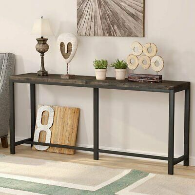 70 Inch Extra Long Solid Wood Console Table Inside Oak Wood And Metal Legs Console Tables (View 8 of 20)