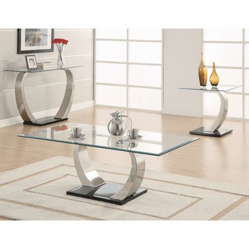 701238 Coffee Table Setcoaster With Regard To Metallic Silver Console Tables (View 18 of 20)