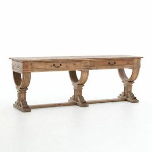 86" L Nevio Console Sofa Table Bleached Pine Solid Reclaimed Wood Throughout Rustic Bronze Patina Console Tables (View 15 of 20)