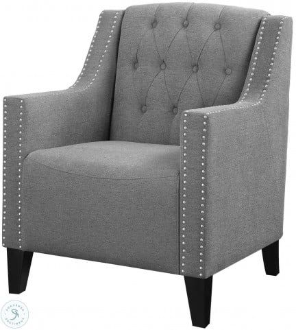 902289 Grey Accent Chair From Coaster | Coleman Furniture Within Satin Gray Wood Accent Stools (View 3 of 20)