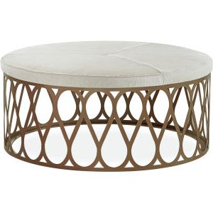 9189 90 Cocktail Ottoman At Lee Industries Within Caramel Leather And Bronze Steel Tufted Square Ottomans (View 8 of 20)