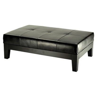 A Possibility From Target, In Black | Faux Leather Ottoman, Leather Intended For Black Leather Foot Stools (View 7 of 20)