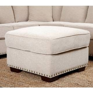 Abbyson Living Ci D150 Crm 4 Kendall Fabric Ottoman In Cream | Fabric Throughout Cream Wool Felted Pouf Ottomans (View 16 of 20)