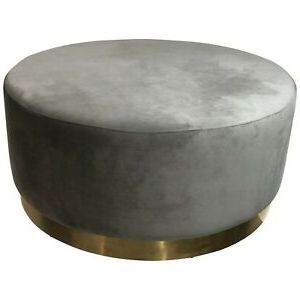 Aberdeen Large Ottoman In Light Grey Velvet Fabric Large Ottoman Coffee Inside Light Gray Cylinder Pouf Ottomans (Gallery 19 of 20)