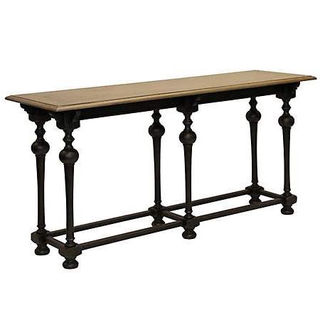 Abigail Distressed Black Console Table, 72 In (View 2 of 20)