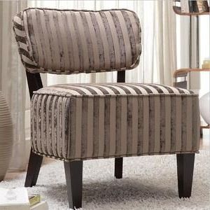 Accent Chair With Beige Stripes | Beige Accent Chair, Upholstery Accent Regarding Light Beige Round Accent Stools (View 16 of 20)