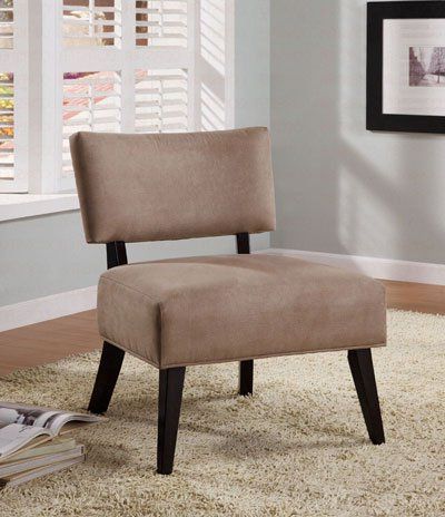 Accent Chair With Oversized Seating In Light Brown Microfiber | Accent For Light Beige Round Accent Stools (View 9 of 20)