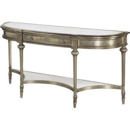 Accenteda Champagne Silver Leaf Finish, This Glamorous Console Within Silver Leaf Rectangle Console Tables (View 5 of 20)