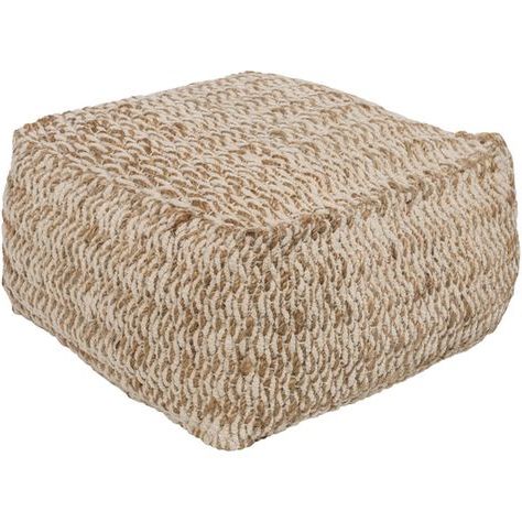 Add A Touch Of Beachy Glam With Oak Cove Collection Featuring Regarding Oak Cove White And Khaki Woven Pouf Ottomans (View 5 of 20)