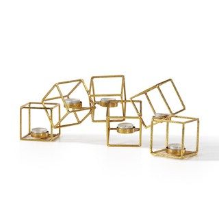 Adeco Metal Cage Style Candle Holder Stand – 18561900 – Overstock In Round Gold Metal Cage Nesting Ottomans Set Of  (View 7 of 20)