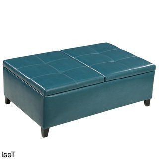 Alfred Faux Leather Medium Storage Ottoman Benchchristopher Knight Intended For Orange Tufted Faux Leather Storage Ottomans (View 3 of 20)