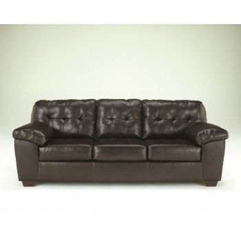 Alliston Durablend® – Chocolate – Sofa | Faux Leather Sofa, Queen Sofa Intended For Cocoa Console Tables (View 10 of 20)