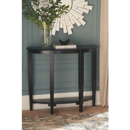 Altonwood – Black – Console Sofa Table Intended For Black Round Glass Top Console Tables (View 15 of 20)