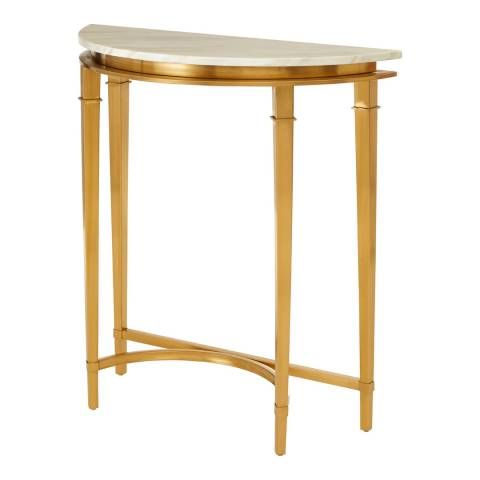 Alvaro Console Table, White Marble / Gold Frame, Half Moon – Brandalley Pertaining To Gold And Mirror Modern Cube Console Tables (View 9 of 20)
