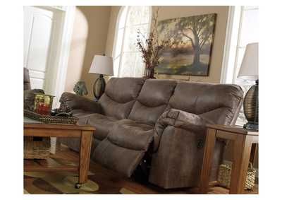 Alzena Gunsmoke Reclining Sofa Woodstock Furniture Value Center Within Round Beige Faux Leather Ottomans With Pull Tab (View 9 of 20)