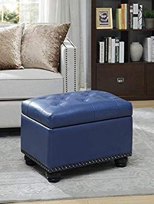 Amazon: Convenience Concepts 163010be Designs4comfort 5th Avenue In Blue Round Storage Ottomans Set Of  (View 6 of 17)