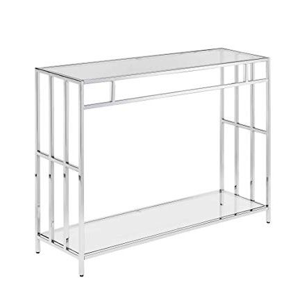 Amazon: Convenience Concepts Mission Console Table, Clear Glass In Glass And Chrome Console Tables (Gallery 19 of 20)