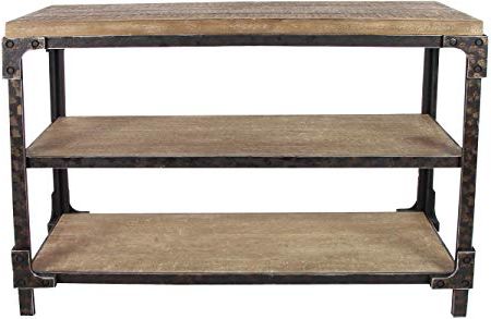 Amazon: Deco 79 48"/34" Wood Console Table, 48" X 34", Black/brown In Natural And Caviar Black Console Tables (View 9 of 20)