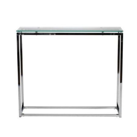 Amazon: Euro Style Sandor Console Table, Clear Glass/chrome With Regard To Glass And Chrome Console Tables (View 13 of 20)