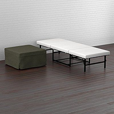 Amazon: Handy Living Folding Ottoman Sleeper Bed, Charcoal Black Throughout Light Gray Fold Out Sleeper Ottomans (View 5 of 20)