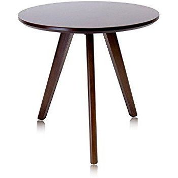 Amazon: Krei Hejmo Solid Wood Round Coffee Tea Side Sofa Table Inside Metal Legs And Oak Top Round Console Tables (View 5 of 20)