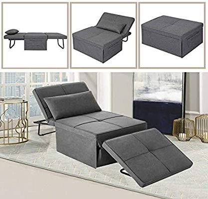 Amazon: Lanlinco Ottoman Sleeper Folding Convertible Sofa Bed – 4 With Light Gray Fold Out Sleeper Ottomans (Gallery 19 of 20)