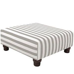 Amazon: Skyline Furniture Square Cocktail Ottoman, Canopy Stripe Pertaining To Stripe Black And White Square Cube Ottomans (View 18 of 20)