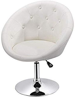 Amazon: Yaheetech Adjustable Modern Round Tufted Back Chair Tilt Inside White And Clear Acrylic Tufted Vanity Stools (View 5 of 20)