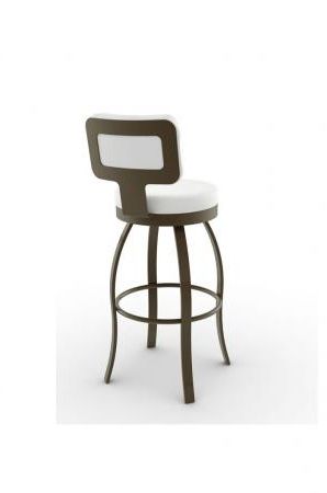 Amisco Swan Swivel Stool W/ Button Tufted Back • Barstool Comforts Inside Ivory Button Tufted Vanity Stools (View 12 of 20)