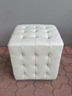 Amity White Leather Ottoman | Redinfred Was $199 Red Hot Sale Price In White Leatherette Ottomans (View 7 of 20)