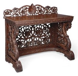 An Indian Rosewood Console Table , Early 20th Century | Christie's Pertaining To Vintage Coal Console Tables (View 15 of 20)
