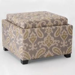 Andrea Light Grey Printed Fabric Storage Ottomanchristopher Knight For Beige And Light Gray Fabric Pouf Ottomans (View 7 of 20)
