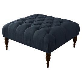 Angelica Tufted Cocktail Ottoman With Spindle Legs (View 10 of 20)