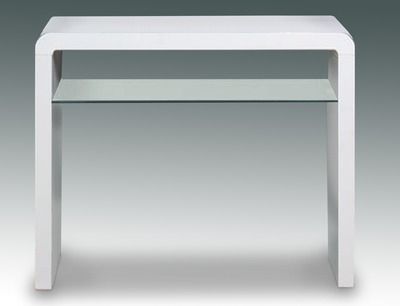 Annaghmore Flat Packed Atlantis Clarus White Gloss Console Table | Bed Within Square High Gloss Console Tables (View 5 of 20)
