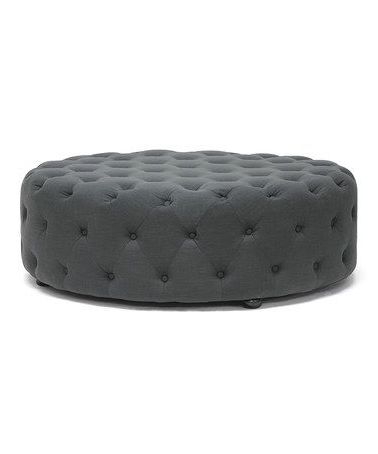 Another Great Find On #zulily! Dark Gray Linen Cardiff Modern Tufted For Gray Velvet Brushed Geometric Pattern Ottomans (View 12 of 20)