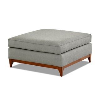 Ansley Wood Base Ottomanavenue 405 (fabric – Ash (grey)) (with Throughout Gray Fabric Oval Ottomans (View 9 of 20)