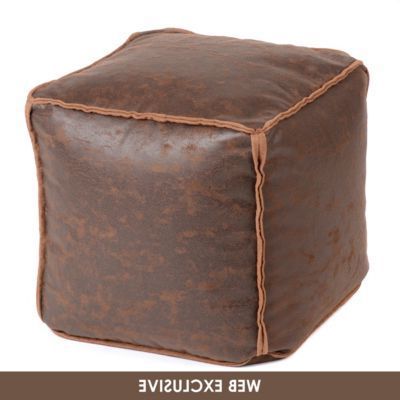 Antique Brown Faux Leather Ottoman – Kirkland's $ (View 18 of 20)