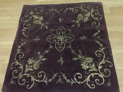 Antique Ottoman Gold Thread Embroidery Purple Velvet 19th Century In Gold Chevron Velvet Fabric Ottomans (View 18 of 20)