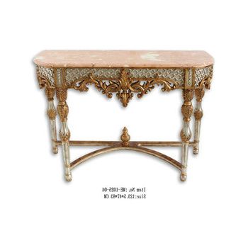 Antique Reproduction Marble Top Baroque Style Hallway Console Table And With Marble Top Console Tables (View 14 of 20)