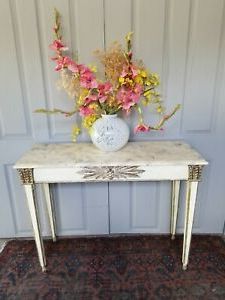 Antique Style Italian Florentine Gilt & Parcel Painted Faux Marble In Marble Console Tables (View 14 of 20)