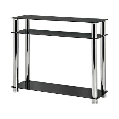 Argos Product Support For Hygena Matrix Black Glass Console Table (609 In Glass And Pewter Console Tables (View 4 of 20)