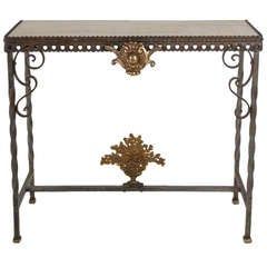 Art Nouveau Oval Console Table From Austria With Bronze And Onyx, Circa Pertaining To Bronze Metal Rectangular Console Tables (View 8 of 20)