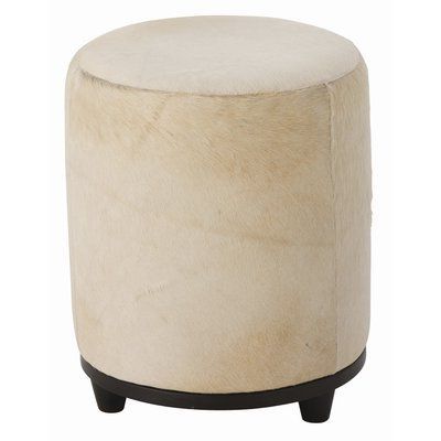 Arteriors Wimberley Leather Ottoman | Leather Pouf Ottoman, Leather With White Leatherette Ottomans (View 10 of 20)