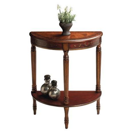 Artists Originals Collection Cherry Demilune Console Table – #m3947 With Heartwood Cherry Wood Console Tables (View 6 of 20)