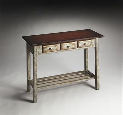 Artists Originals Stinson Rustic Blue Cherry Poplar Console Table For Heartwood Cherry Wood Console Tables (View 3 of 20)