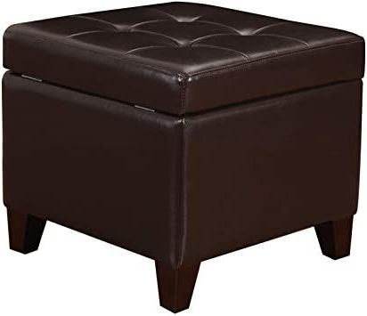Asense Fabric Square Storage Ottoman Cube Upholstered Foot Rest Stool Intended For Lavender Fabric Storage Ottomans (View 6 of 20)