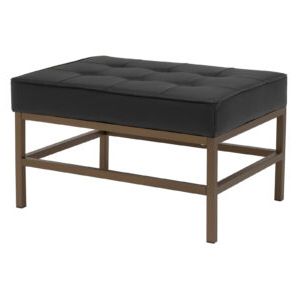 Ashlar Bonded Leather Tufted Ottoman In Bronze/black – Item # 70208 Regarding Black Leather And Bronze Steel Tufted Ottomans (View 6 of 20)